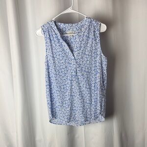 J. Crew Factory Blue and White Floral Sleeveless Camisole